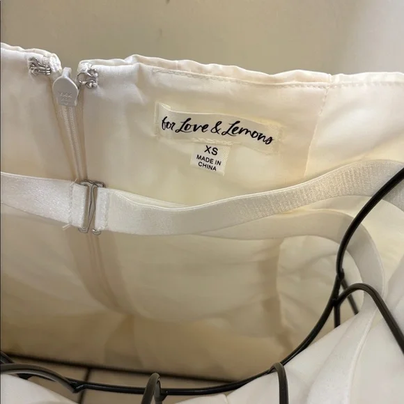 💚For Love And Lemons Women’s Kali White Ivory Mini Dress, Size XS - Picture 8 of 13